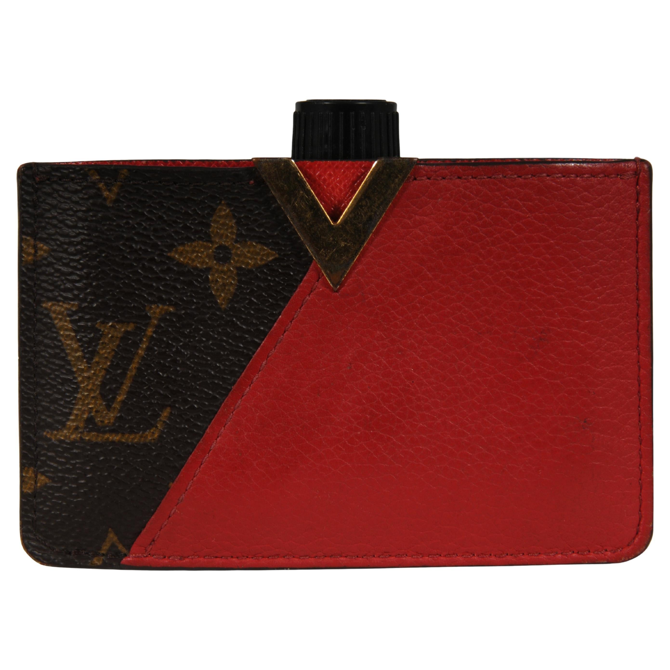 Louis Vuitton Kimono Tote Portacarte Cherry Red Brown LV Logo Monogram Viaggio in vendita