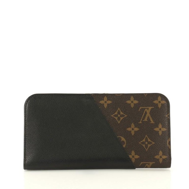 Louis Vuitton - LOUIS VUITTON Monogram Canvas and Black Leather Kimono  Wallet on Designer Wardrobe