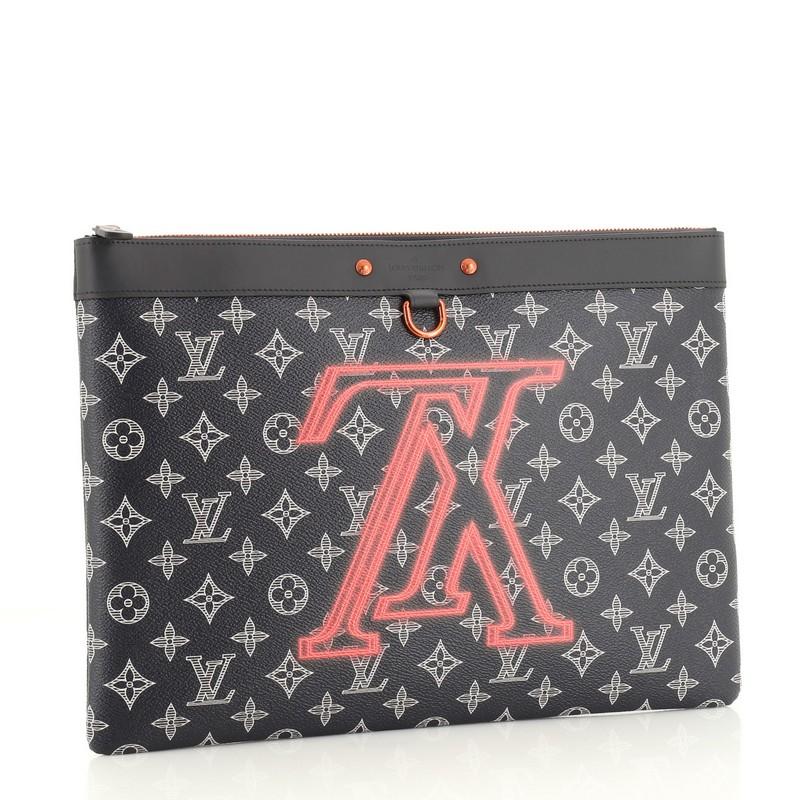 Louis Vuitton Kirigami Pochette Limitierte Auflage Escale Monogram Giant MM (Schwarz)