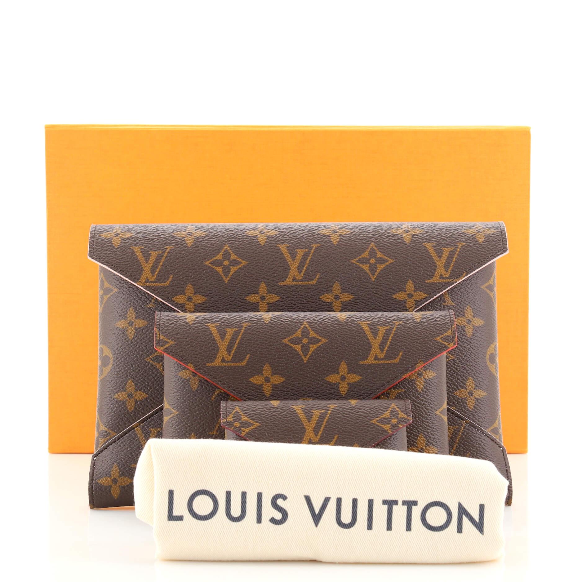 Louis Vuitton Pochette KirigamiSet Of Three Envelope 870429 Green Canvas  Clutch For Sale at 1stDibs