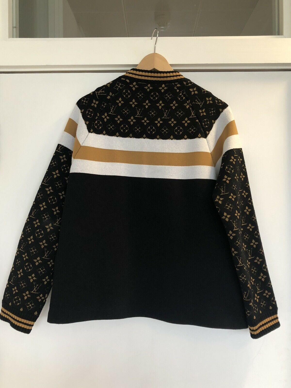 Black Louis Vuitton Knitted Mono Jacket For Sale