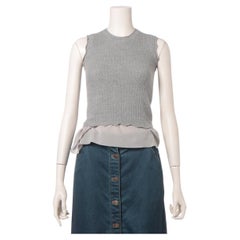 Louis Vuitton Canotta senza maniche in maglia grigio