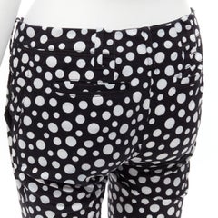 LOUIS VUITTON Kusama 2012 Runway black white polka dots high waist pants FR34 XS