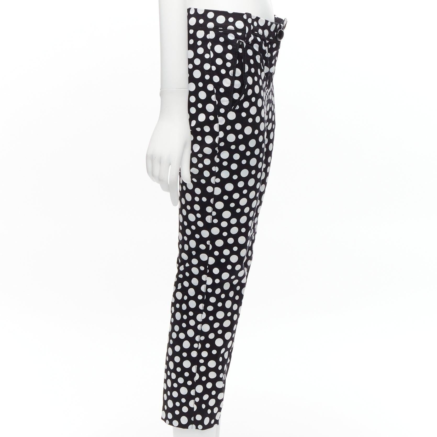 LOUIS VUITTON Kusama 2012 Runway black white polka dots high waist pants FR34 XS In Good Condition In Hong Kong, NT