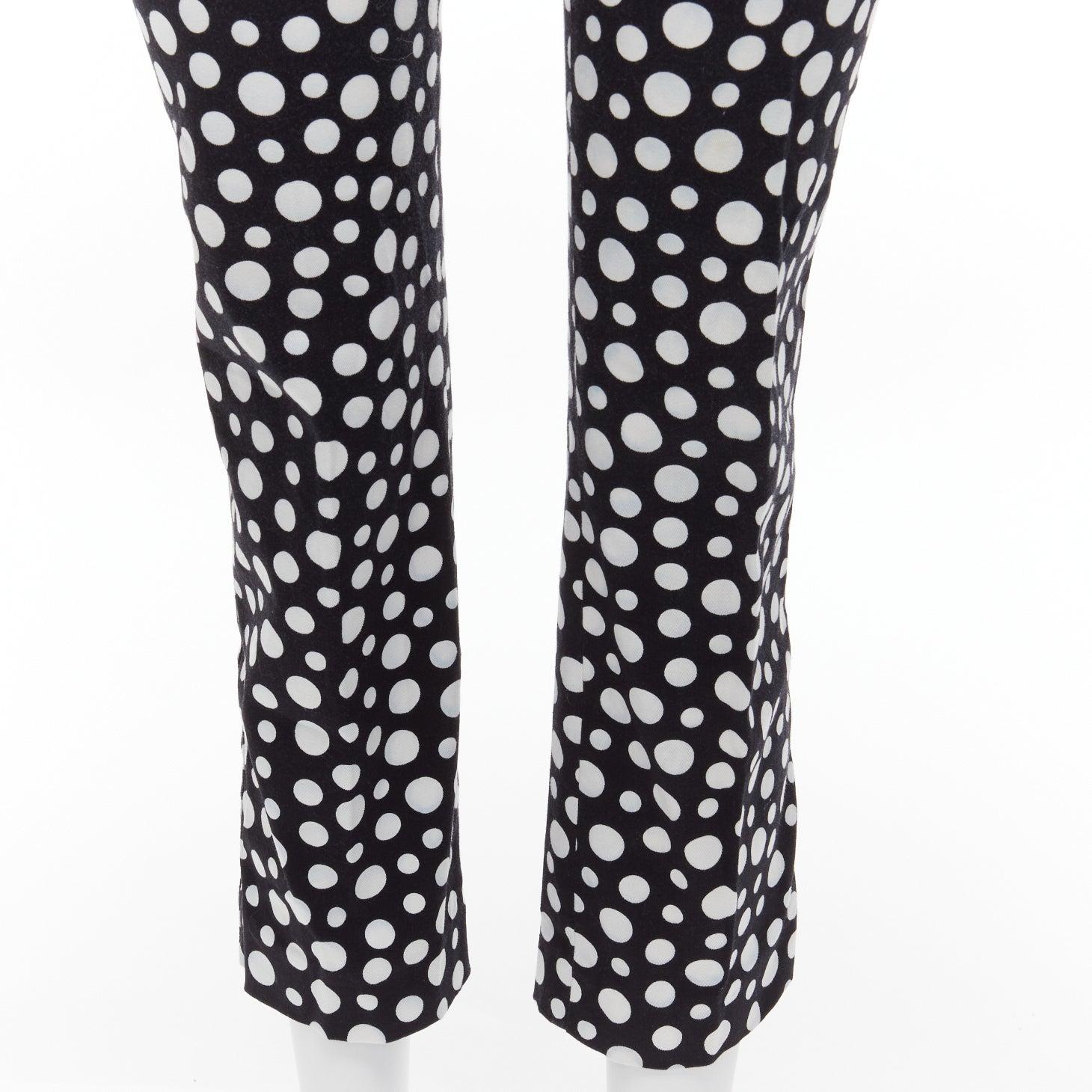 LOUIS VUITTON Kusama 2012 Runway black white polka dots high waist pants FR34 XS 3