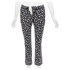 LOUIS VUITTON Kusama 2012 Runway black white polka dots high waist pants FR34 XS