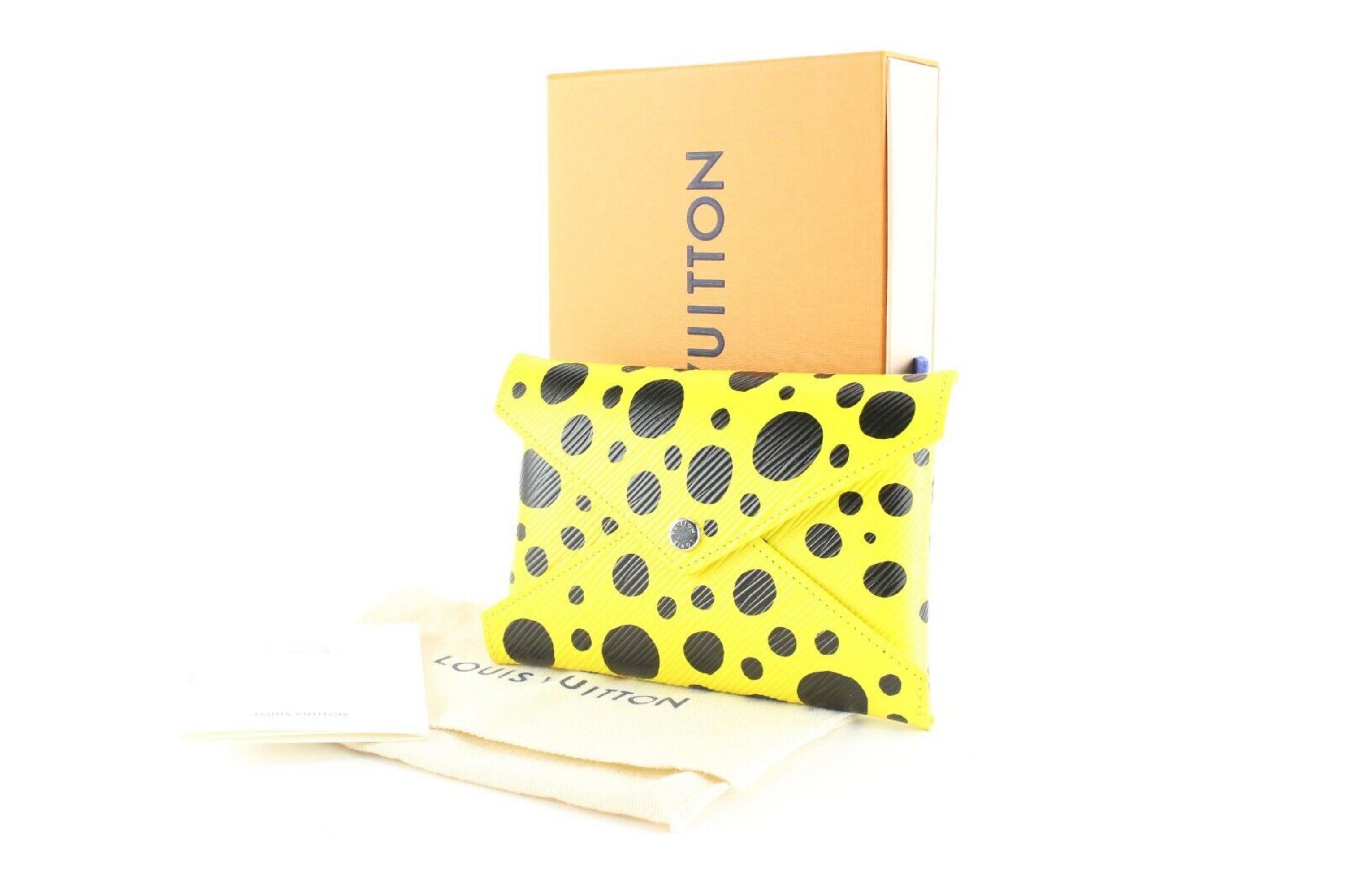 Louis Vuitton Kusama Dots Epi Leather Kirigami MM Yellow 2LK0125 For Sale 6