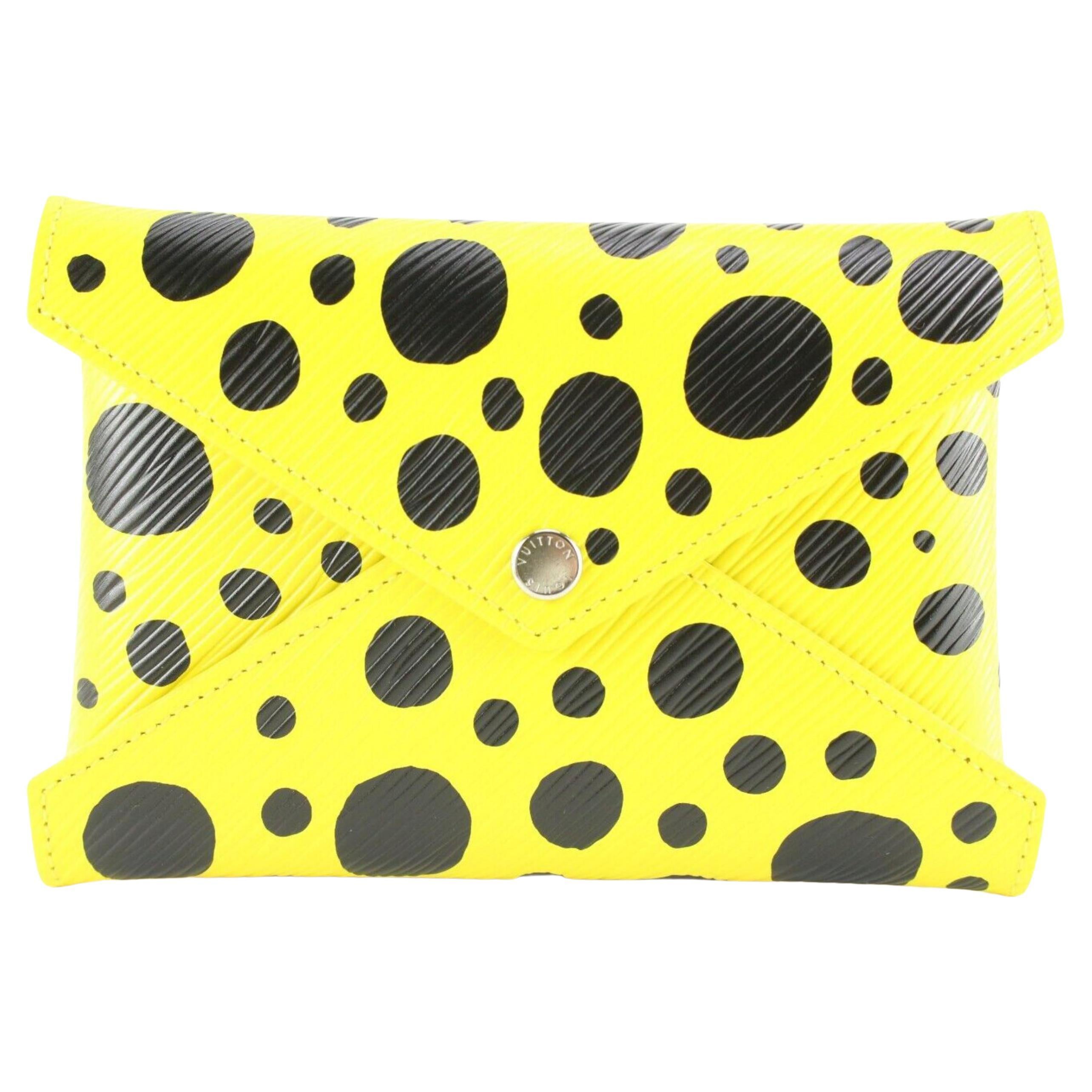Louis Vuitton Kusama Dots Epi Leather Kirigami MM Yellow 2LK0125 For Sale