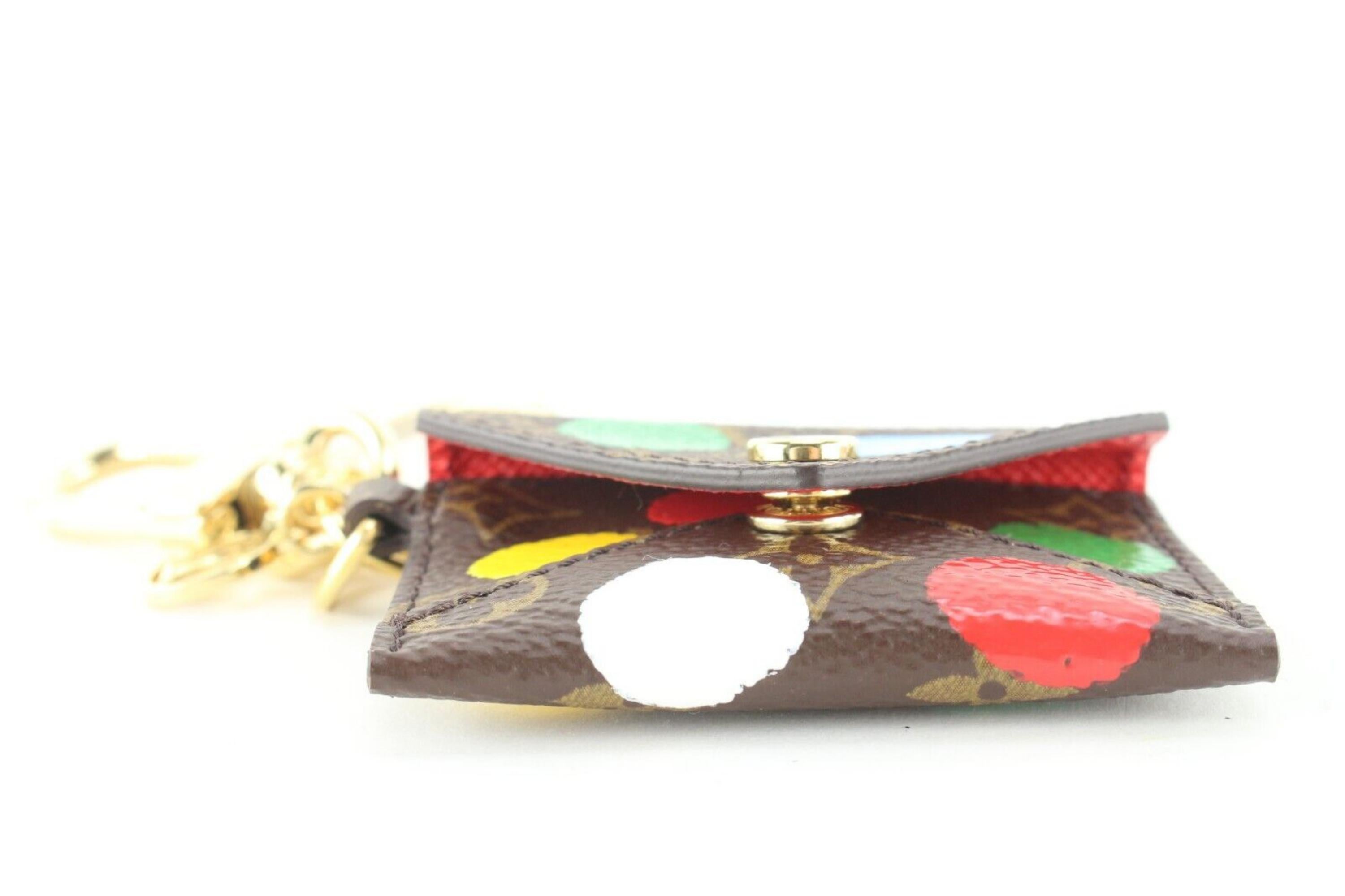 Louis Vuitton Kusama Monogram Dot Kirigami Key Ring 6LK0216 In New Condition For Sale In Dix hills, NY