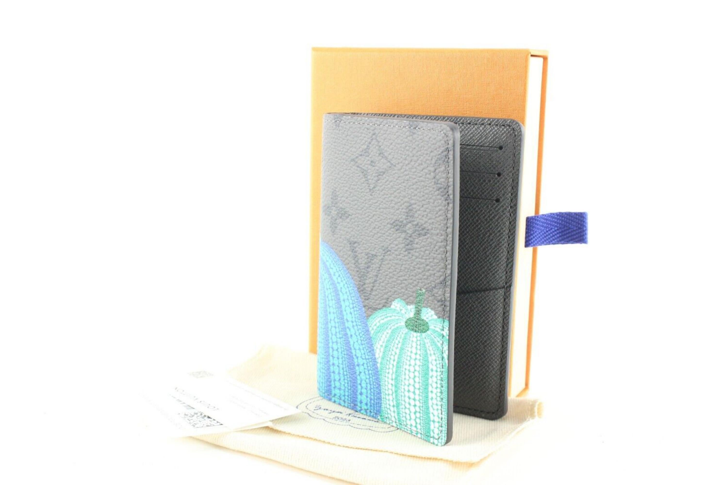 Blue Louis Vuitton Kusama Monogram Eclipse Reverse Pocket Organizer Wallet 4LV0501