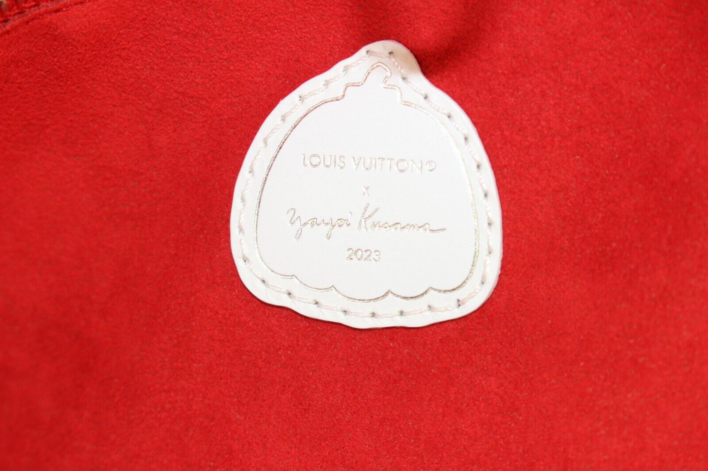 Louis Vuitton Kusama Monogram Empreinte Neverfull MM Red Pumpkin 13LV0123 For Sale 1