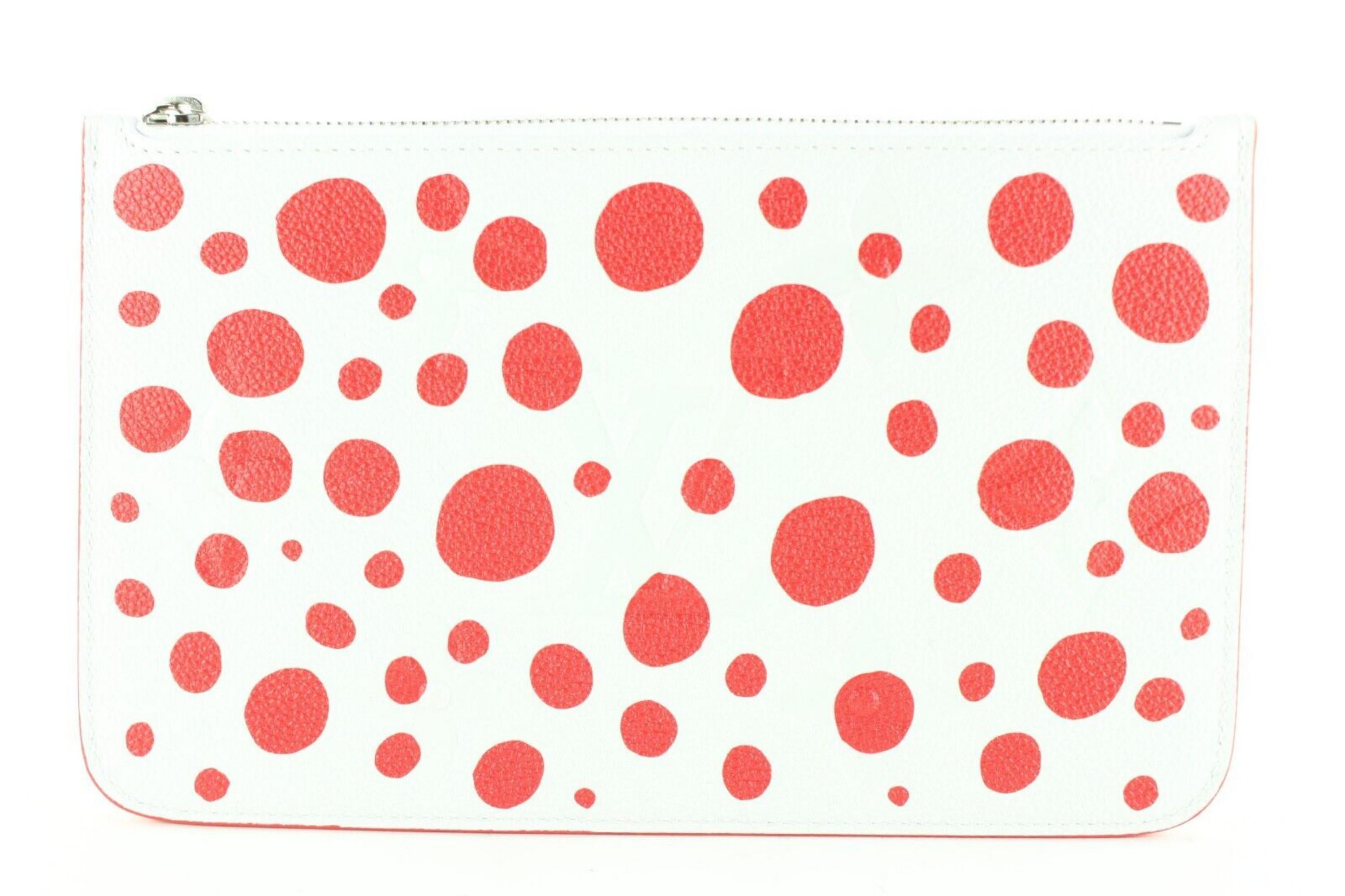 Louis Vuitton Kusama Monogram Empreinte Neverfull Pochette Red White 12LV0123 3