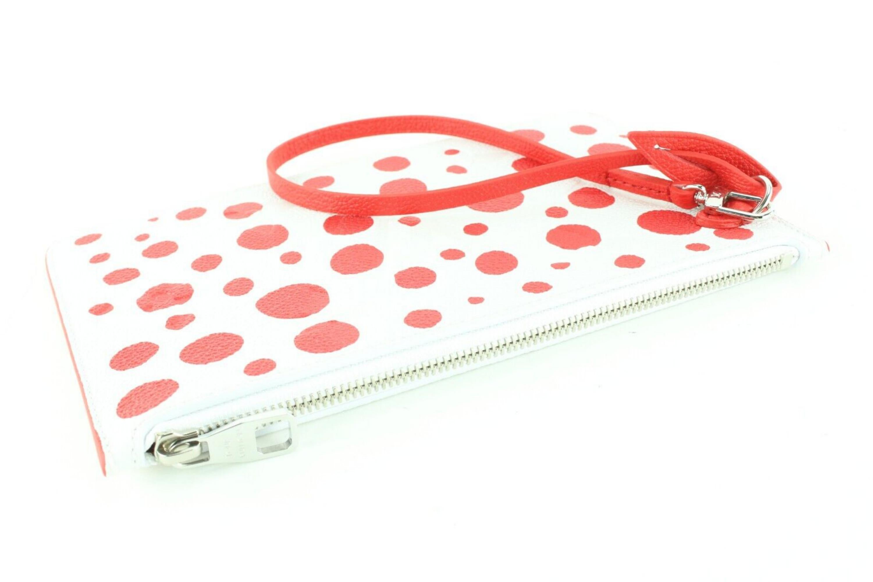 Louis Vuitton Kusama Monogram Empreinte Neverfull Pochette Red White 12LV0123 5