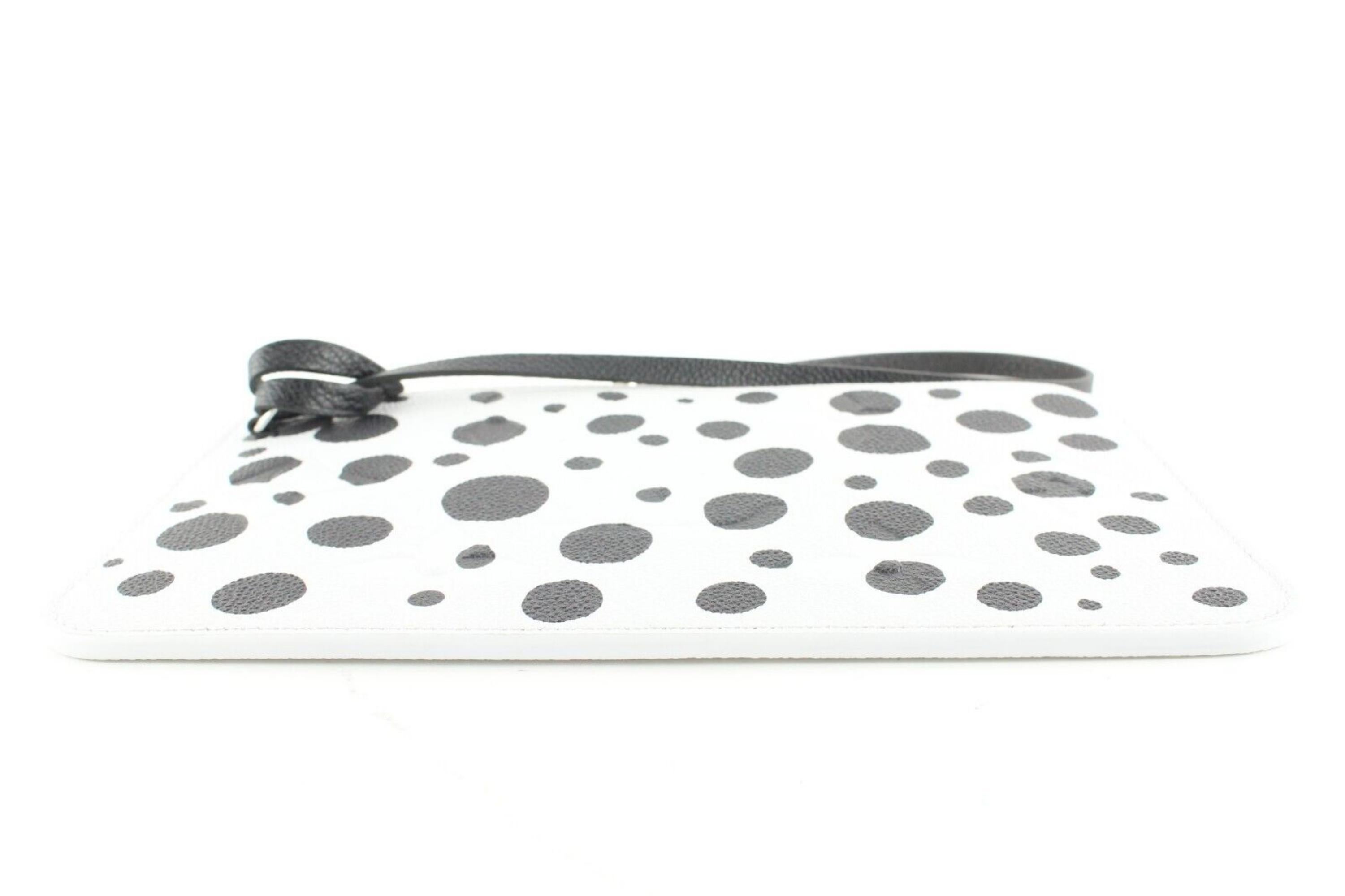 Louis Vuitton Kusama Monogram Empreinte Neverfull Pochette White Black 9LV0123 For Sale 3