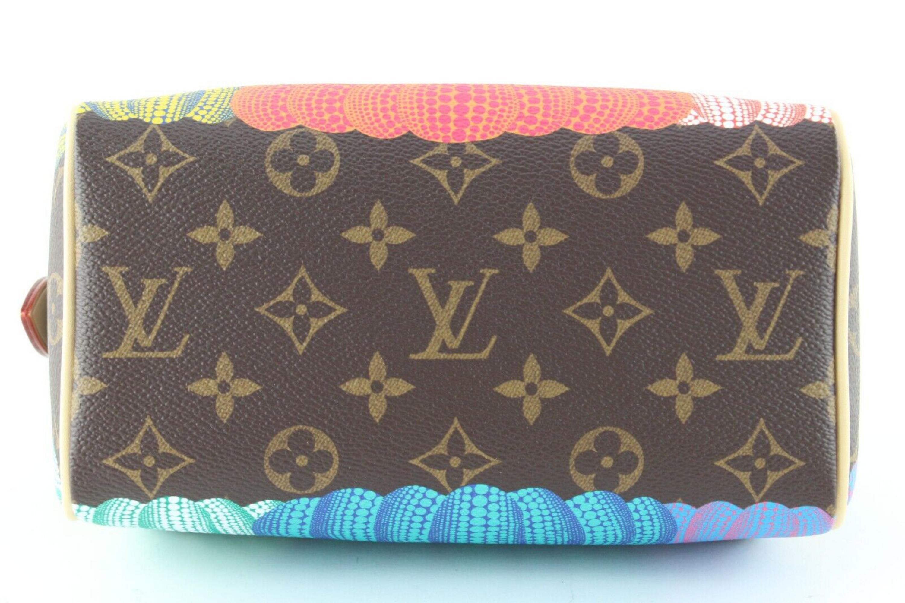 Louis Vuitton Kusama Monogram Infinity Dot Pumpkin Speedy 25 Bandouliere 4LV510C In New Condition In Dix hills, NY