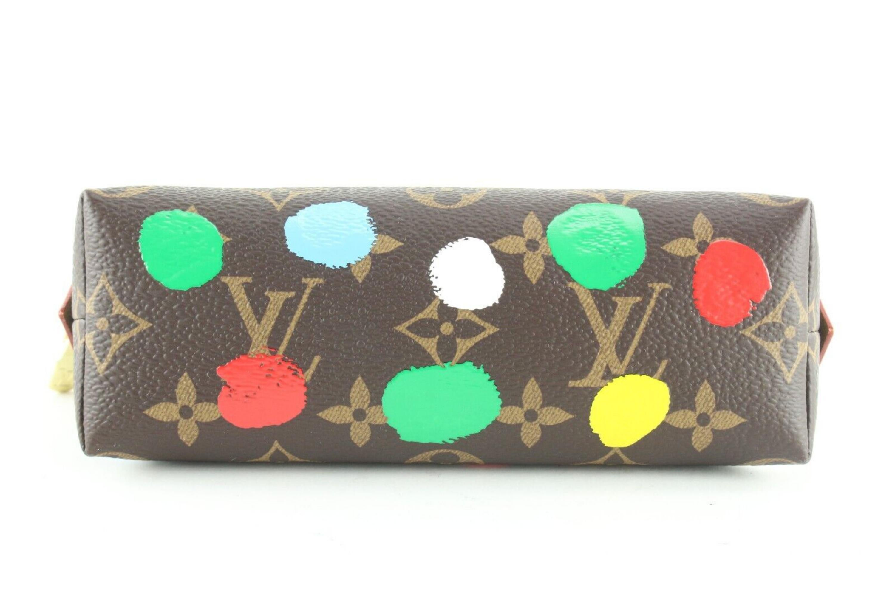 Women's Louis Vuitton Kusama Monogram Paint Dots Cosmetic Pouch PM 7LK0315