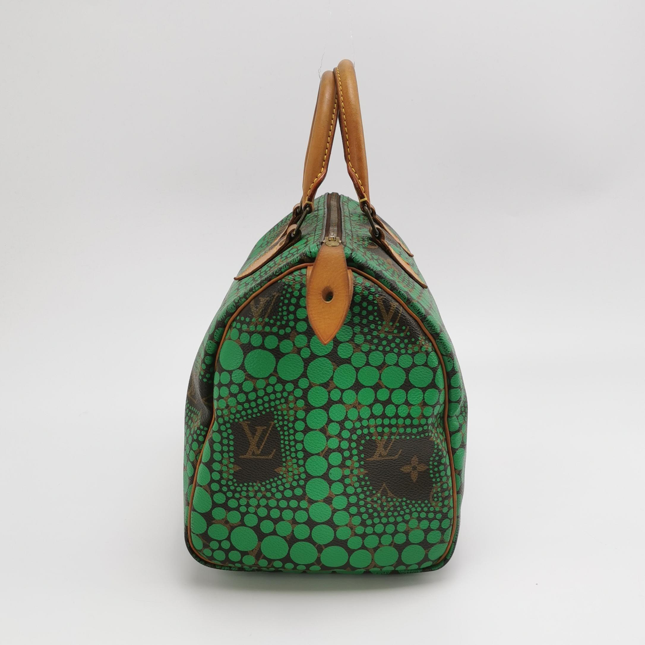 Women's Louis Vuitton Kusama Town Speedy 30 Green Top Handle Bag
