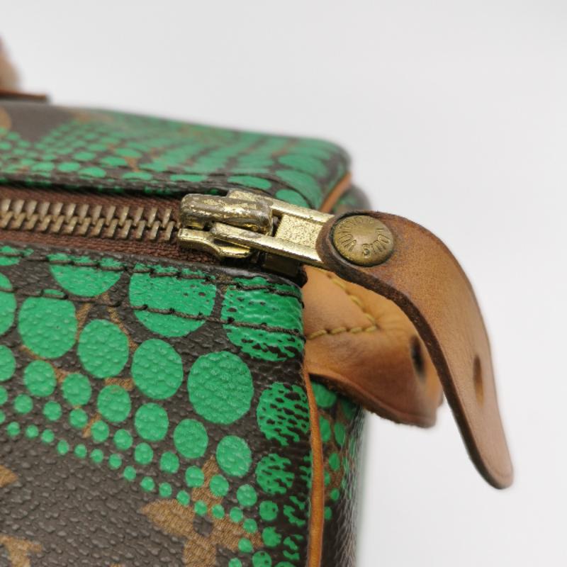 Louis Vuitton Kusama Town Speedy 30 Green Top Handle Bag 1