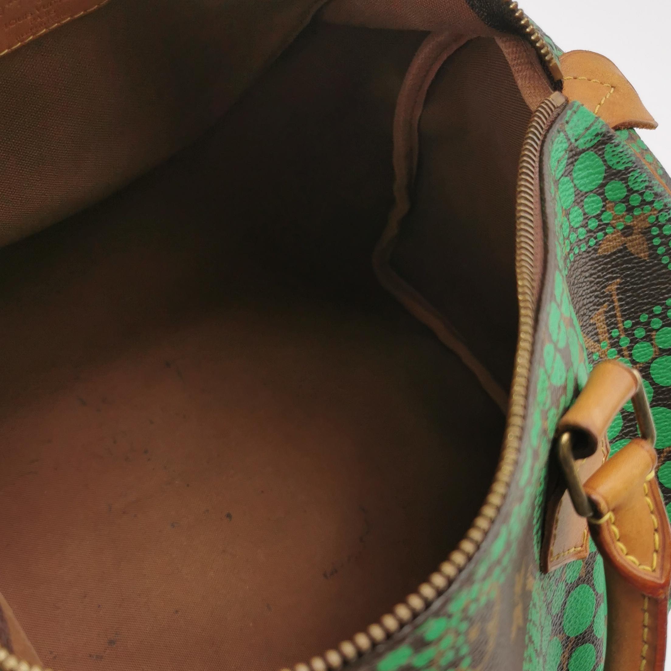 Louis Vuitton Kusama Town Speedy 30 Green Top Handle Bag 3