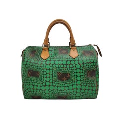 Louis Vuitton Kusama Town Speedy 30 Grüne Henkeltasche mit Griff oben