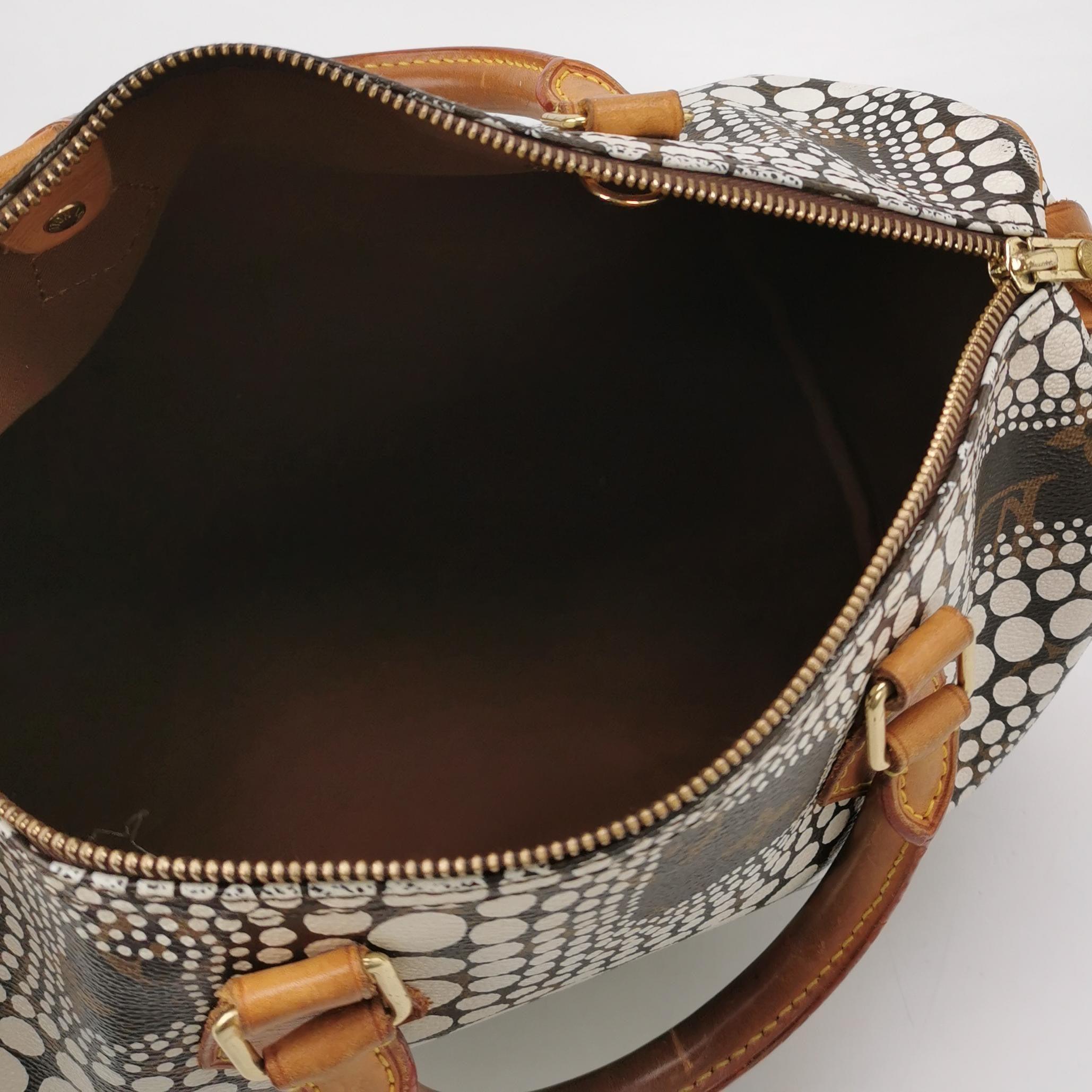 Louis Vuitton Kusama Town Speedy 30 Weiße Henkeltasche mit Griff oben 1