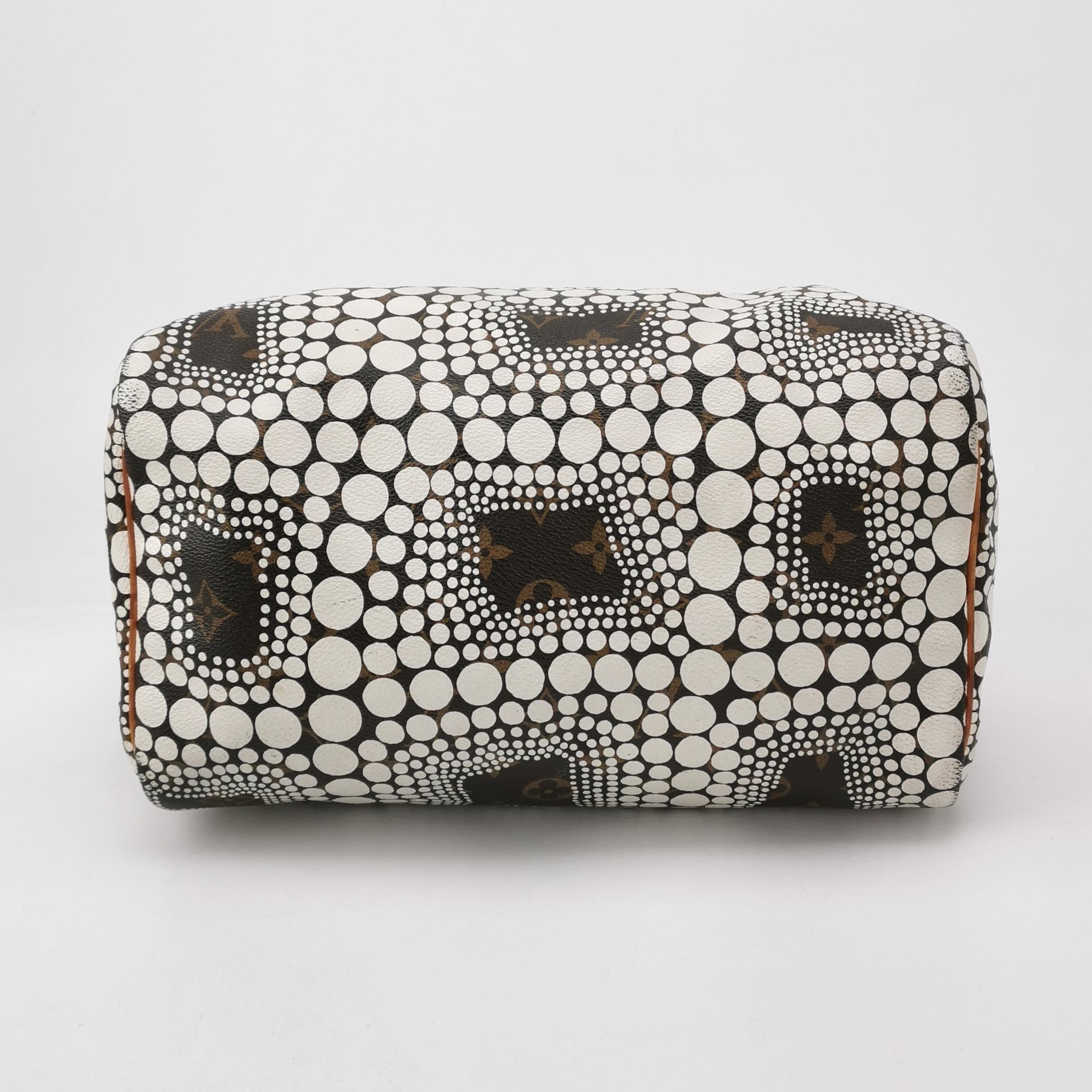 Louis Vuitton Kusama Town Speedy 30 Weiße Henkeltasche mit Griff oben 2
