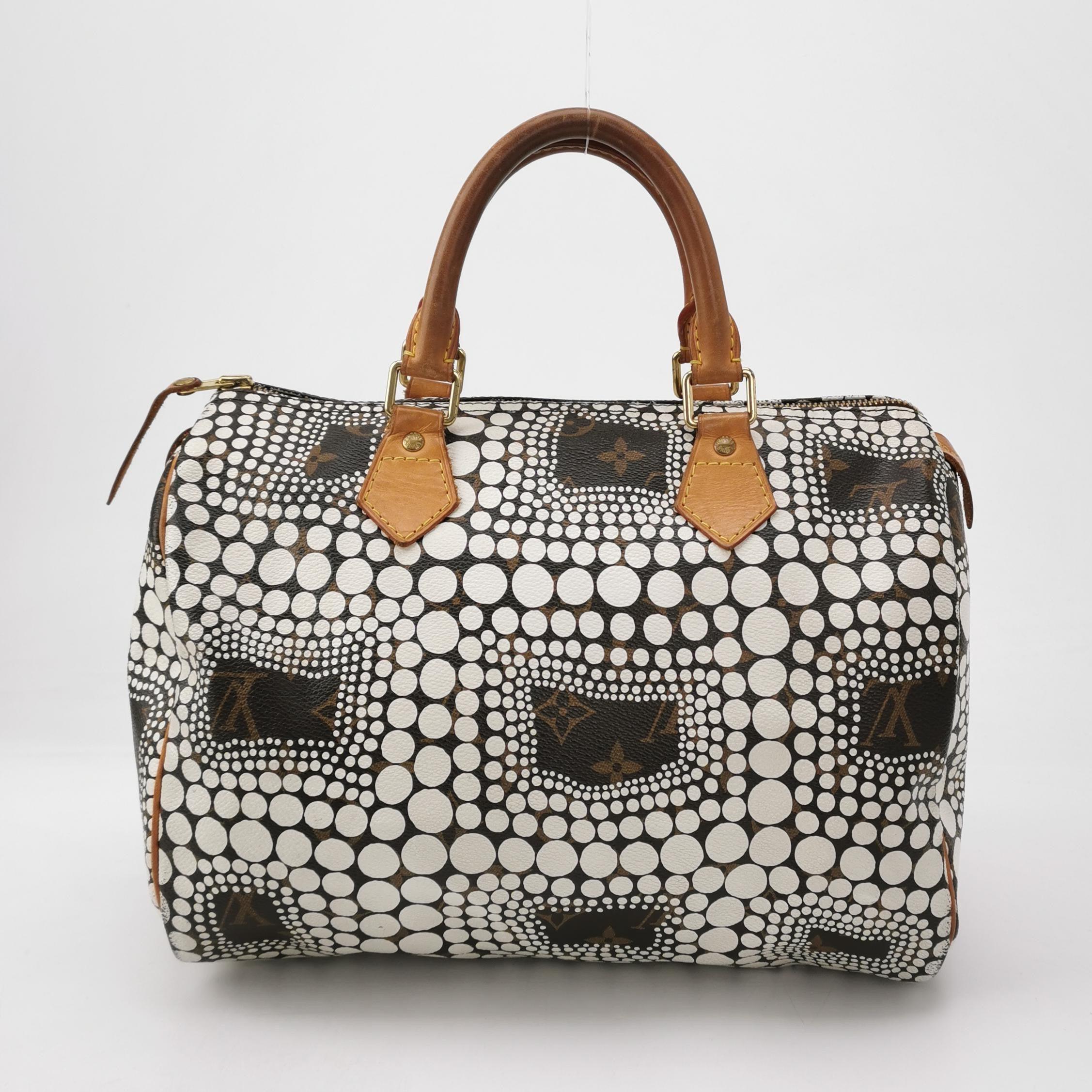 Louis Vuitton Kusama Town Speedy 30 Weiße Henkeltasche mit Griff oben 3