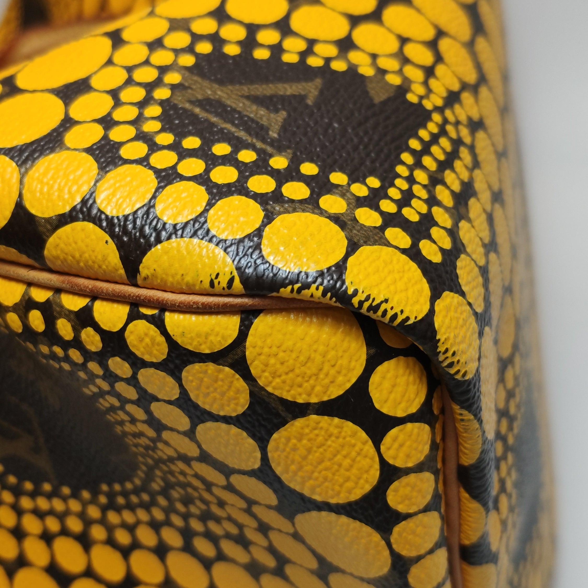 Louis Vuitton Kusama Town Speedy 30 Yellow Top Handle Bag 10