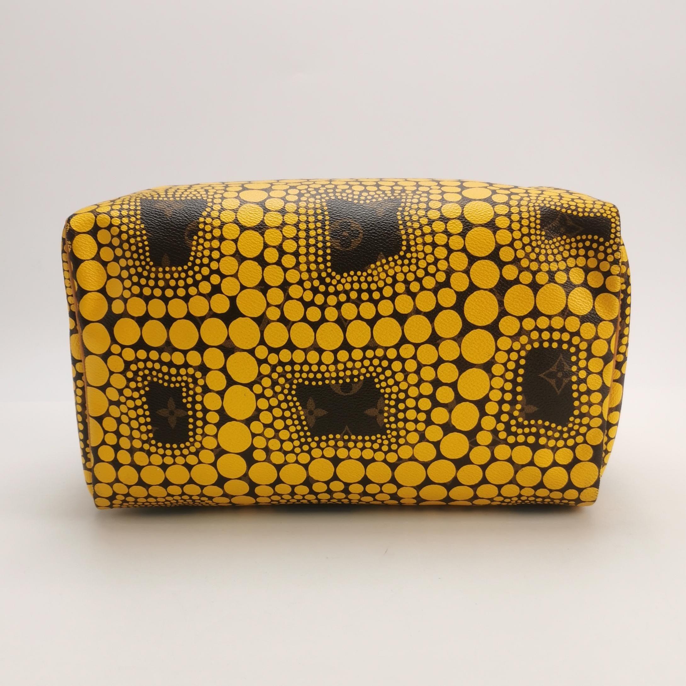 Women's Louis Vuitton Kusama Town Speedy 30 Yellow Top Handle Bag
