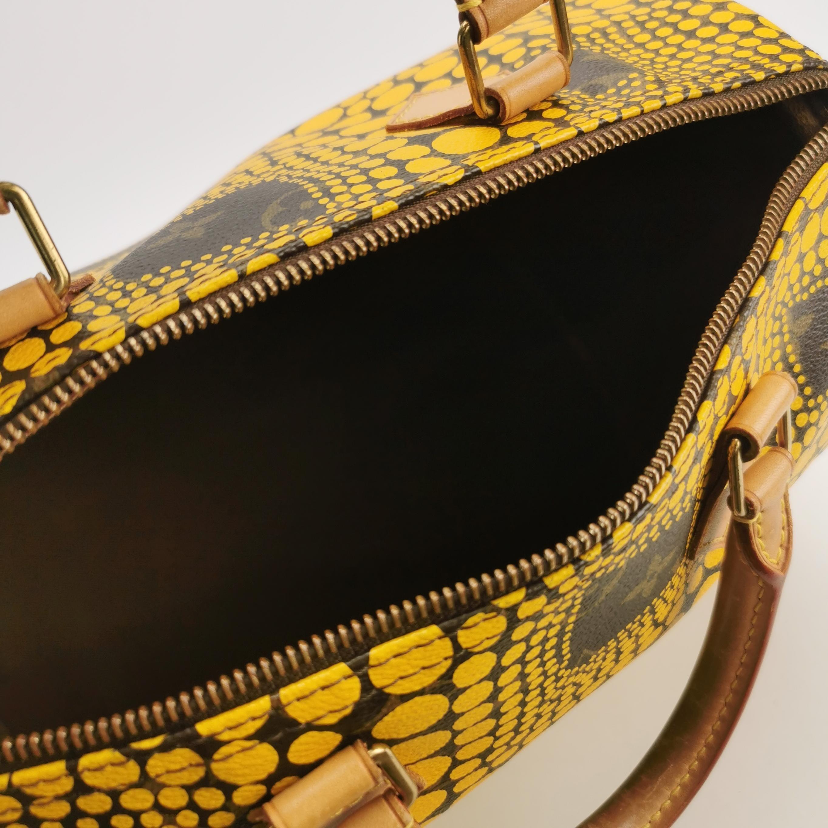 Louis Vuitton Kusama Town Speedy 30 Yellow Top Handle Bag 3