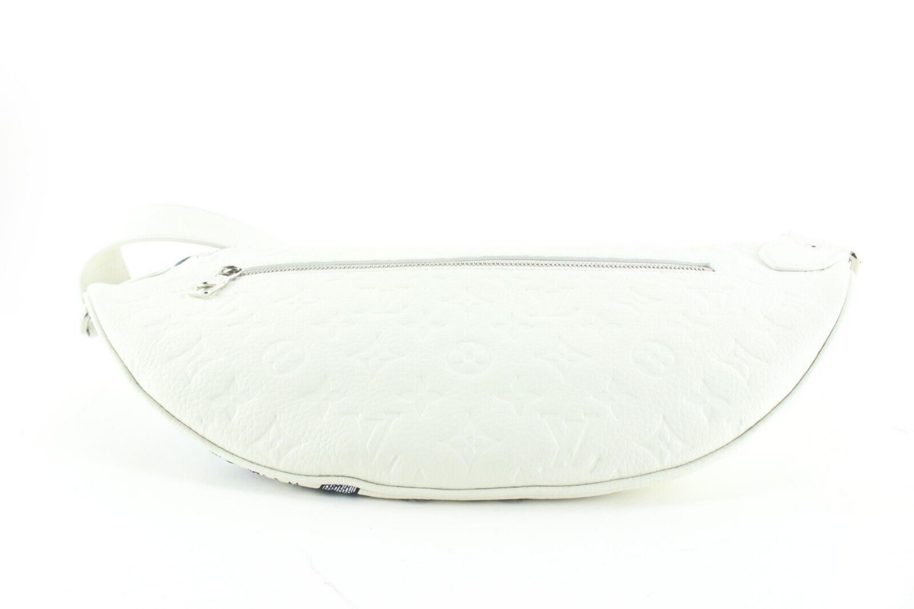 Women's Louis Vuitton Kusama White Taurillon Leather Maxi Bumbag 3L0215 For Sale