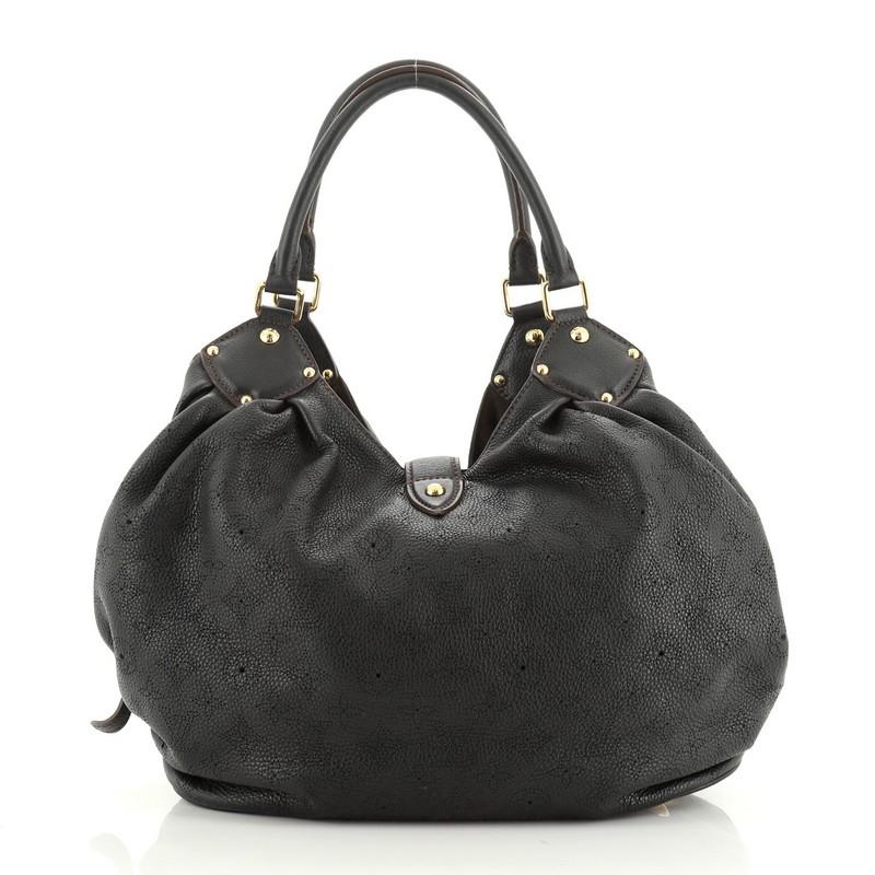 Louis Vuitton L Hobo Mahina Leather  (Schwarz)