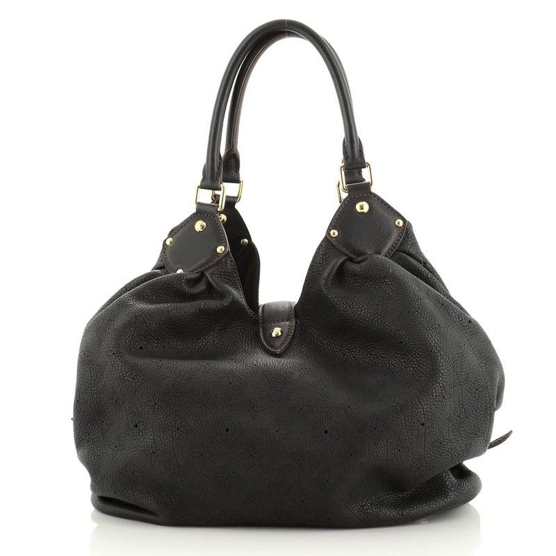 Black Louis Vuitton L Hobo Mahina Leather 