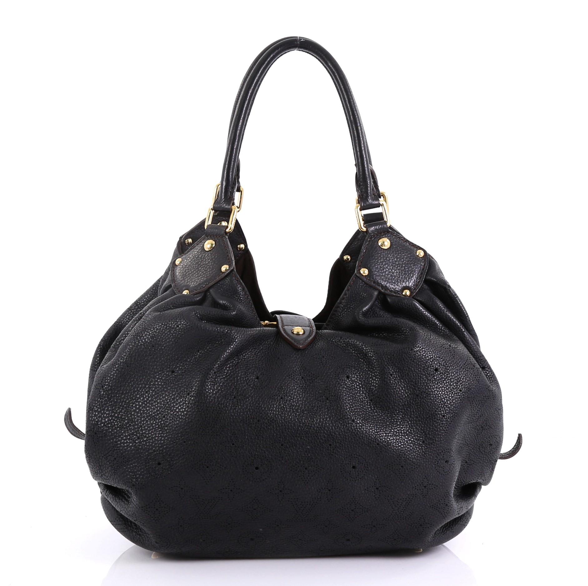 Louis Vuitton L Hobo Mahina Leather In Good Condition In NY, NY