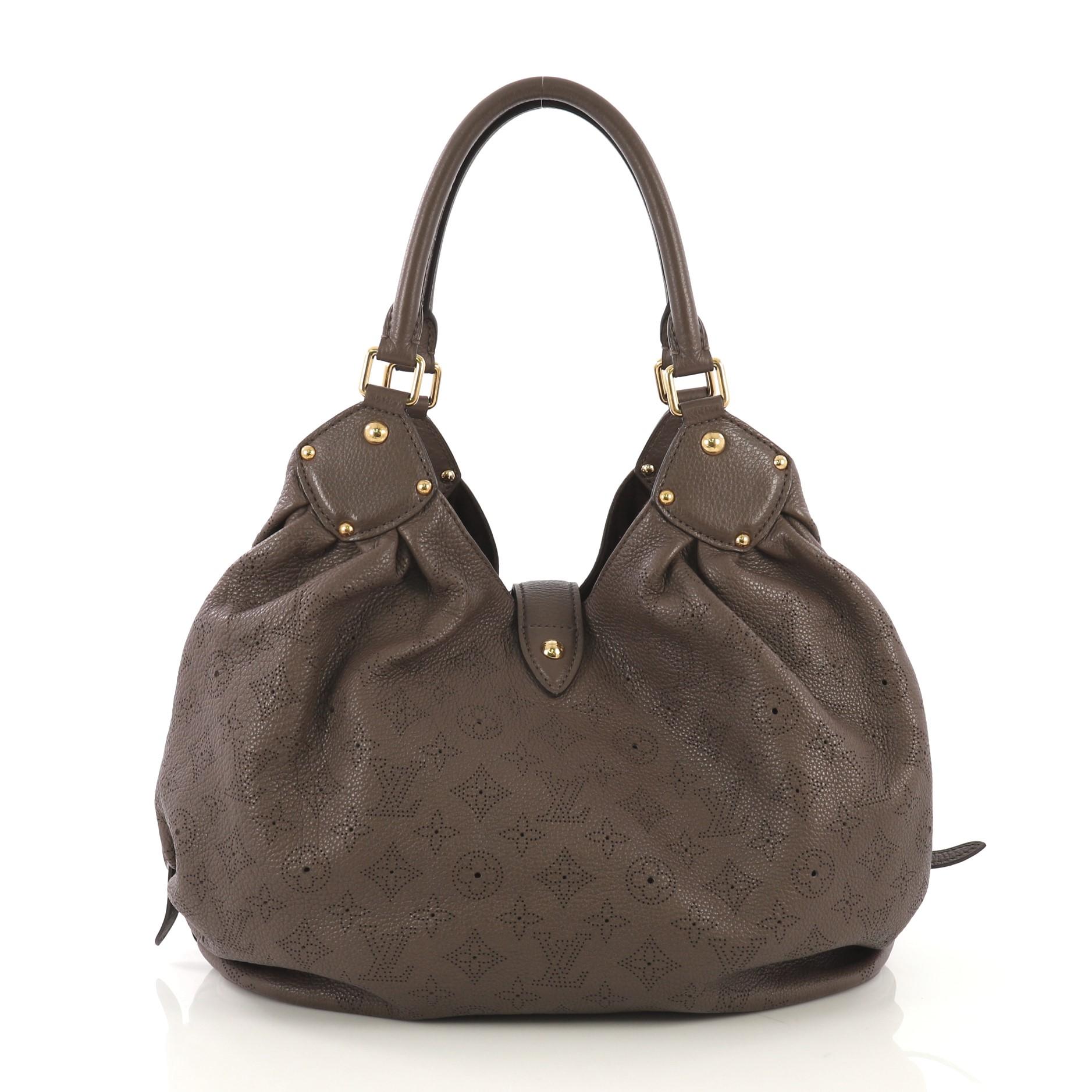 Louis Vuitton L Hobo Mahina Leather In Good Condition In NY, NY