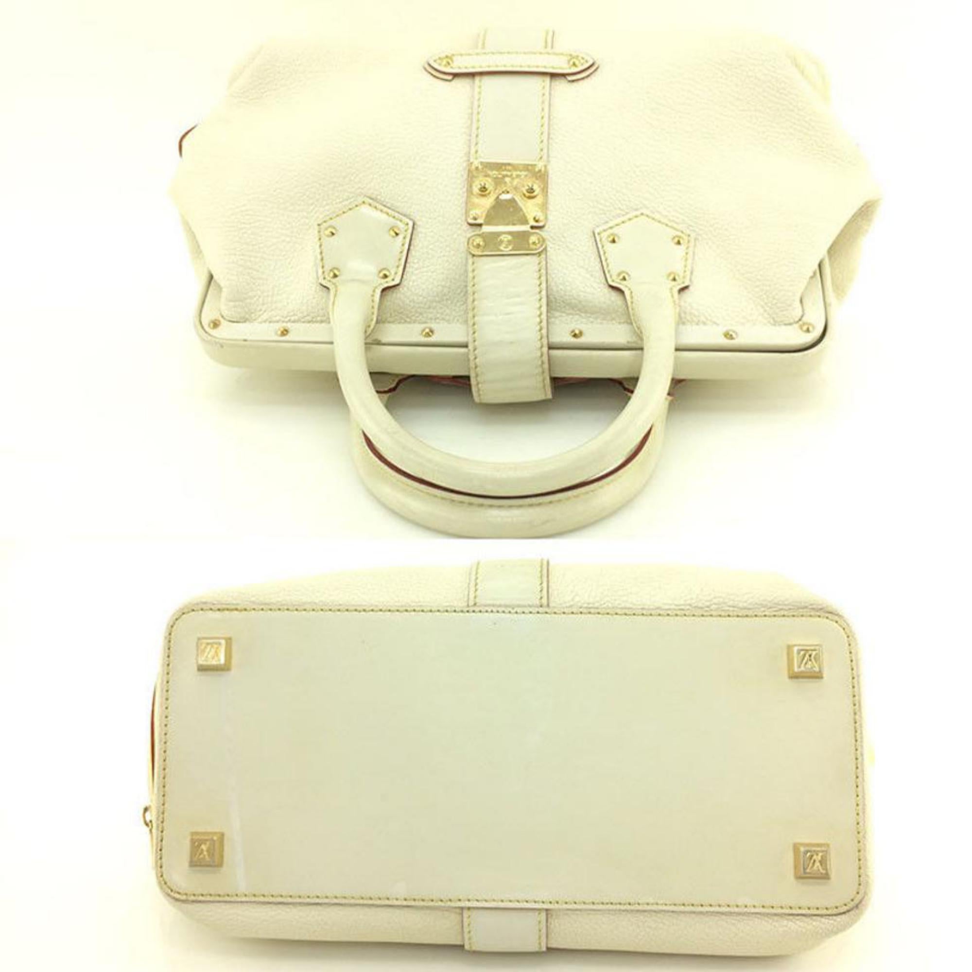 Louis Vuitton L Suhali L'ingenieux Pm Blanc 111924 White Leather Satchel For Sale 7