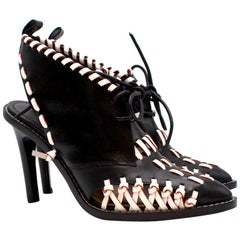 Louis Vuitton Lace-up Woven Sling-Back Pumps US 8