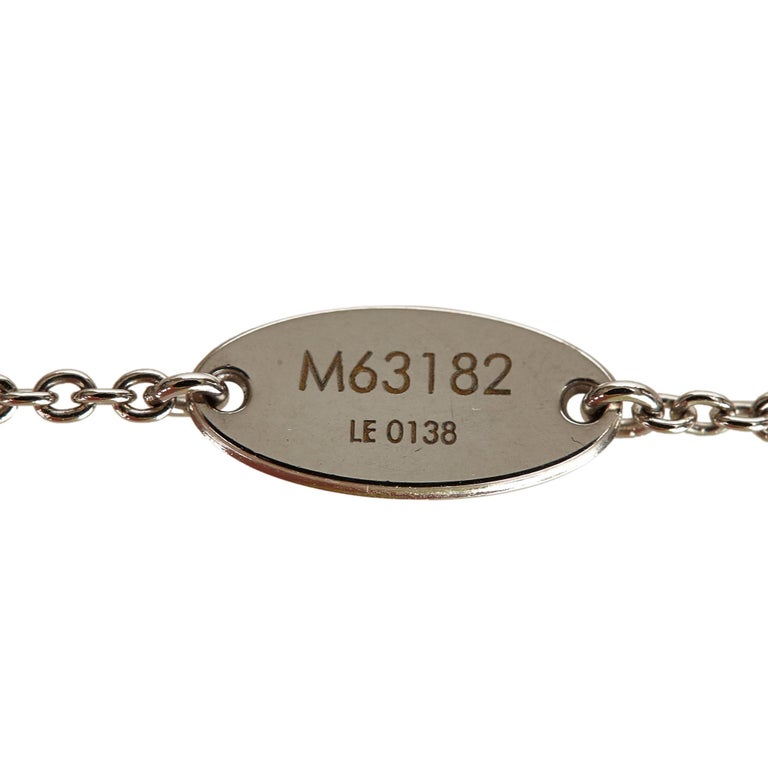 Louis vuitton v necklace silver Clearance