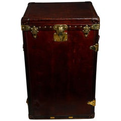 Antique Louis Vuitton Ladies Lingerie Desk Trunk in Orange with Mahogany Finish, 1914