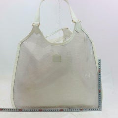 Louis Vuitton Lagoon Bay Plage Clear with Pouch 870896 White Epi Leather Tote