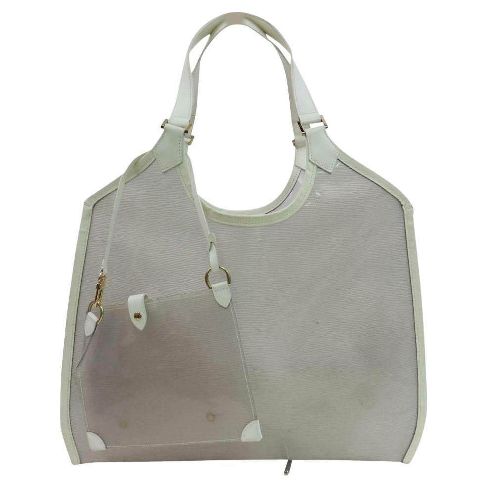 Louis Vuitton Lagoon Bay Plage Clear with Pouch 870896 White Epi Leather Tote For Sale