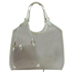 Louis Vuitton Lagoon Bay Plage Clear with Pouch 870896 White Epi Leather Tote