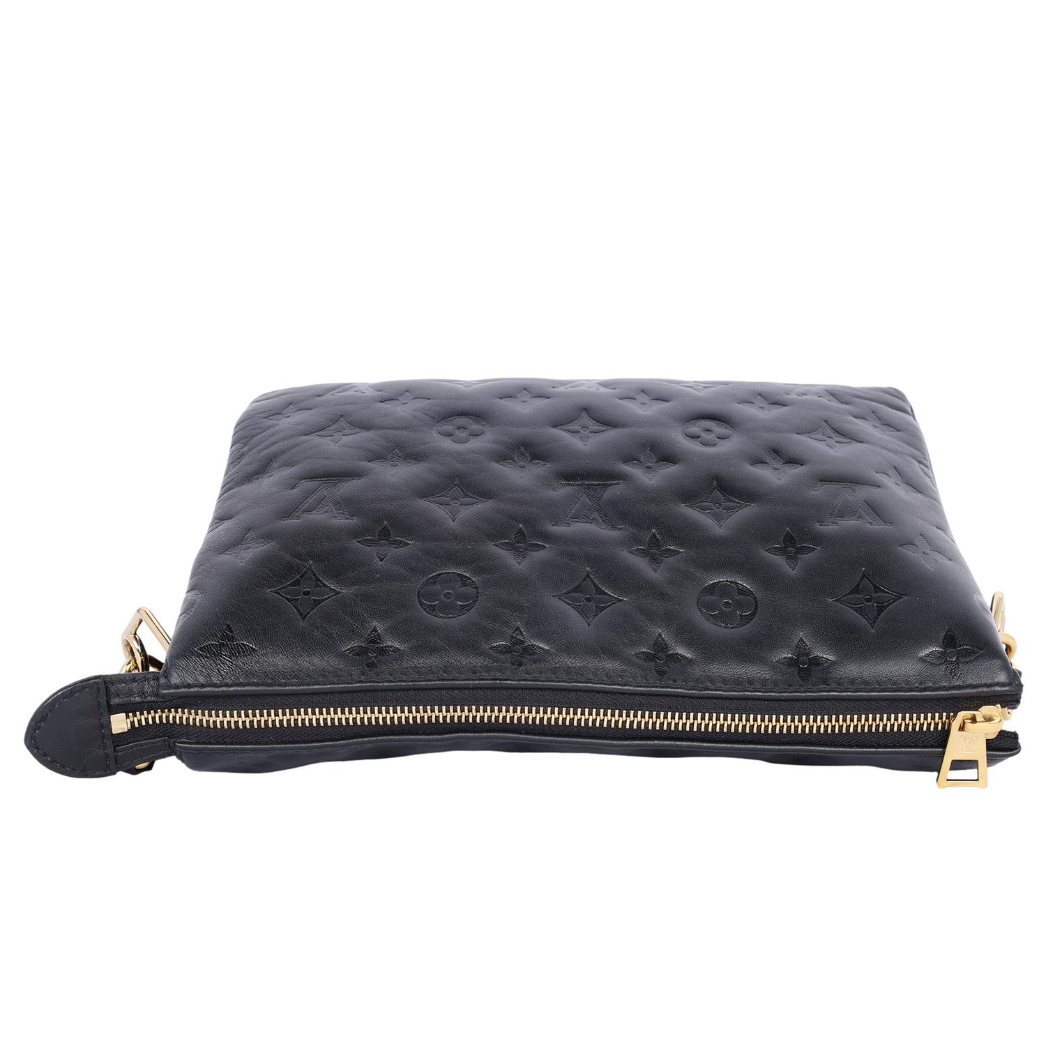 Louis Vuitton Lambskin Embossed Monogram Coussin PM Black 7