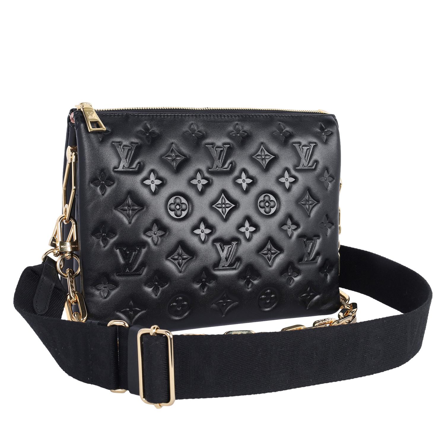 Louis Vuitton Lambskin Embossed Monogram Coussin PM Black In Excellent Condition In Salt Lake Cty, UT