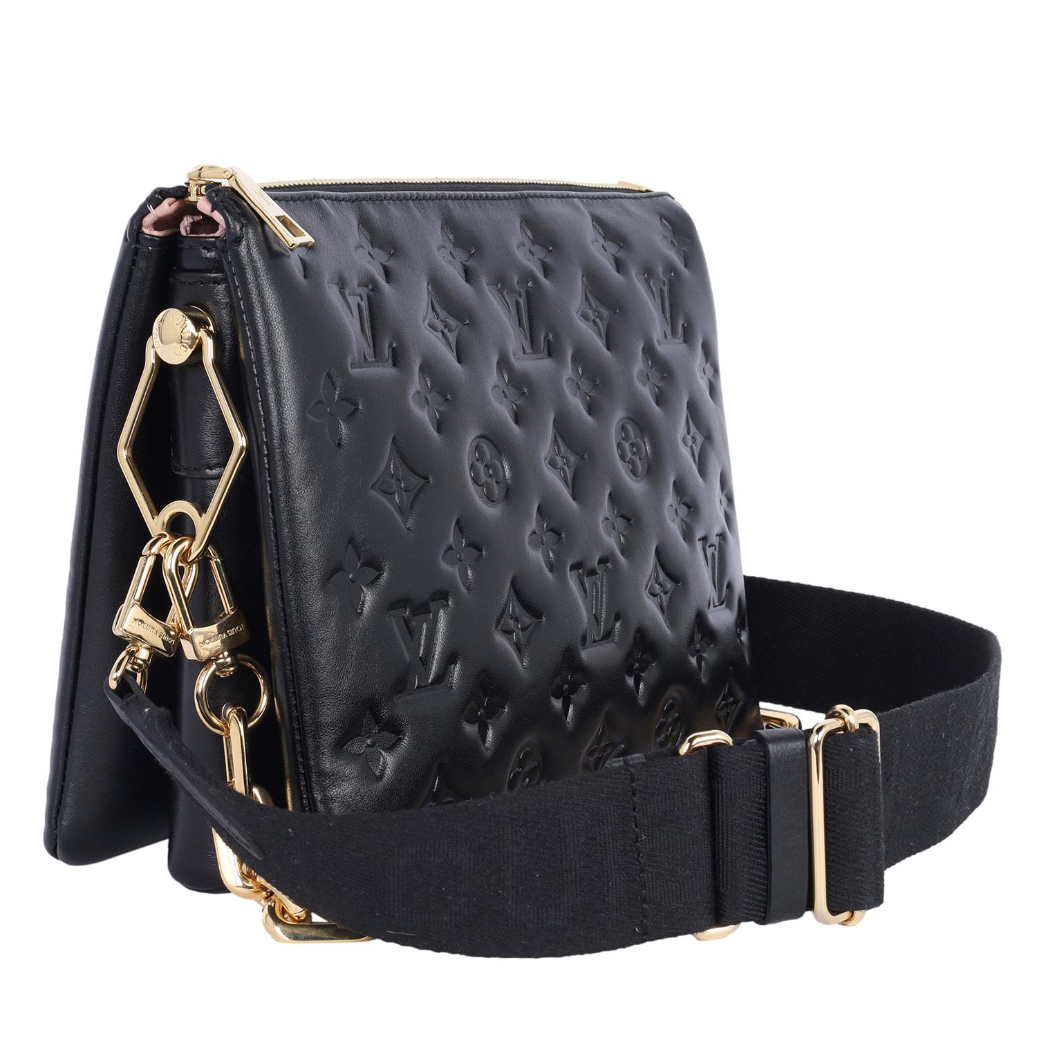 Louis Vuitton Lambskin Embossed Monogram Coussin PM Black 1