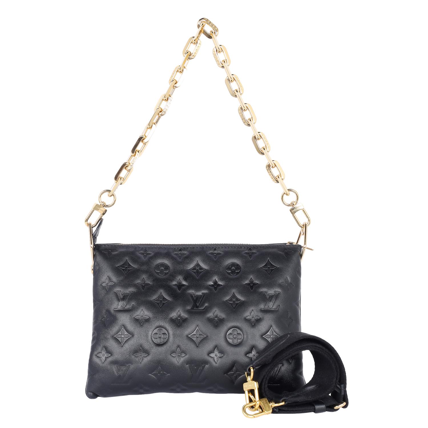 Louis Vuitton Lambskin Embossed Monogram Coussin PM Black 2