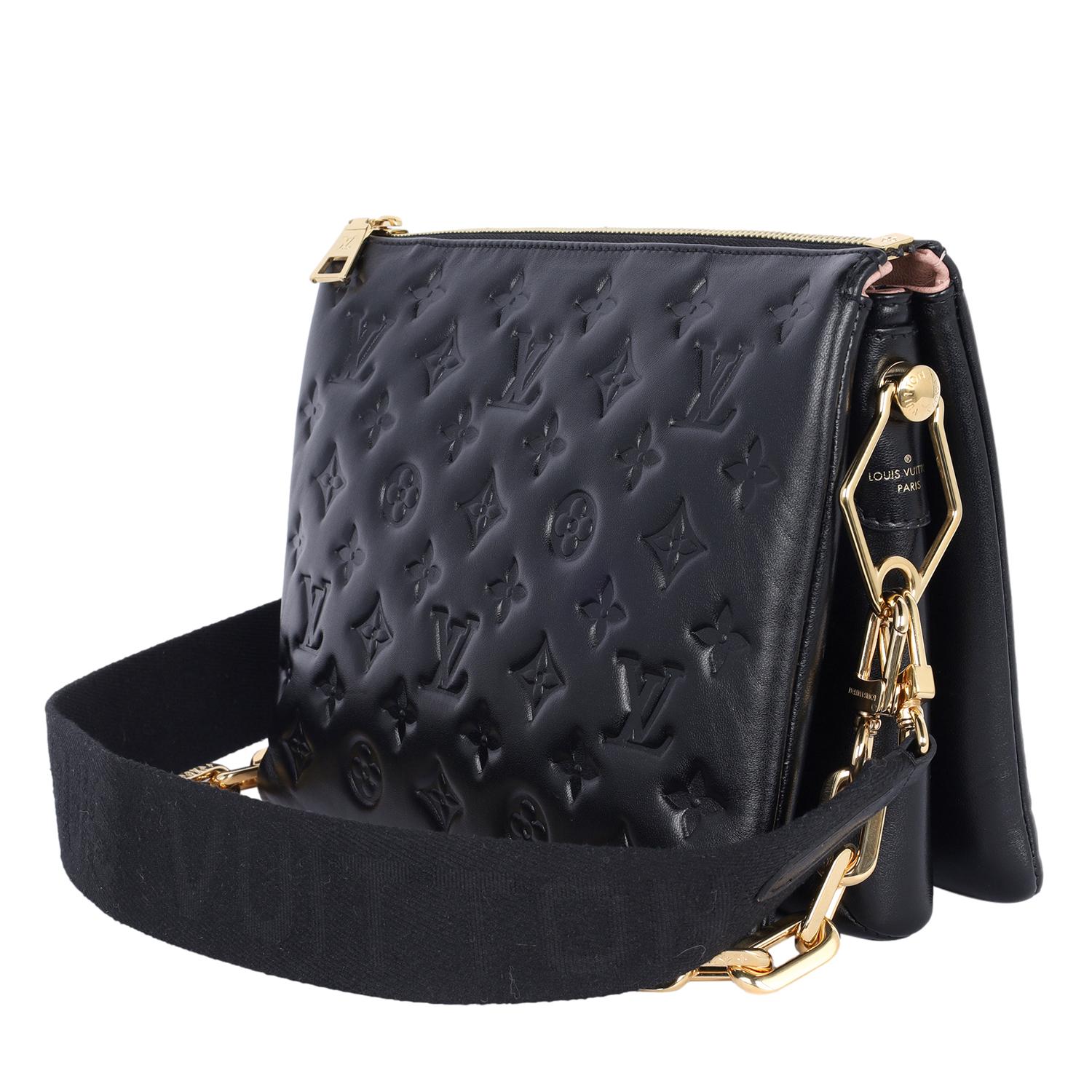 Louis Vuitton Lambskin Embossed Monogram Coussin PM Black 2