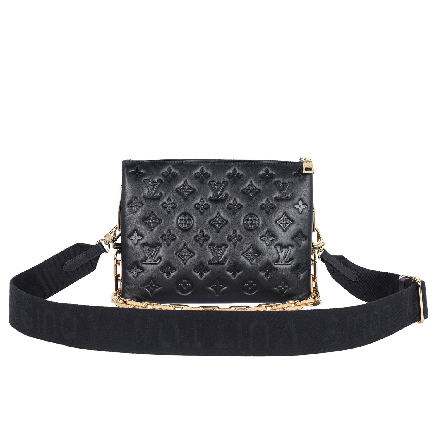 Louis Vuitton Lambskin Embossed Monogram Coussin PM Black 3