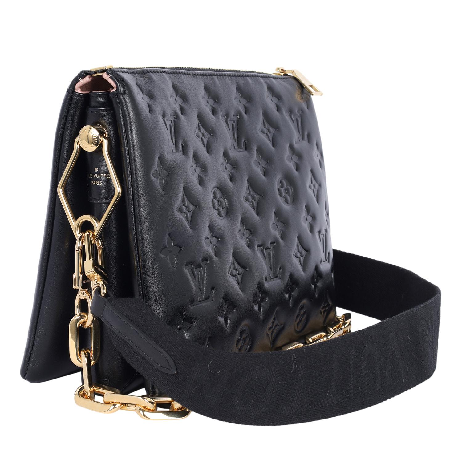 Louis Vuitton Lambskin Embossed Monogram Coussin PM Black 4