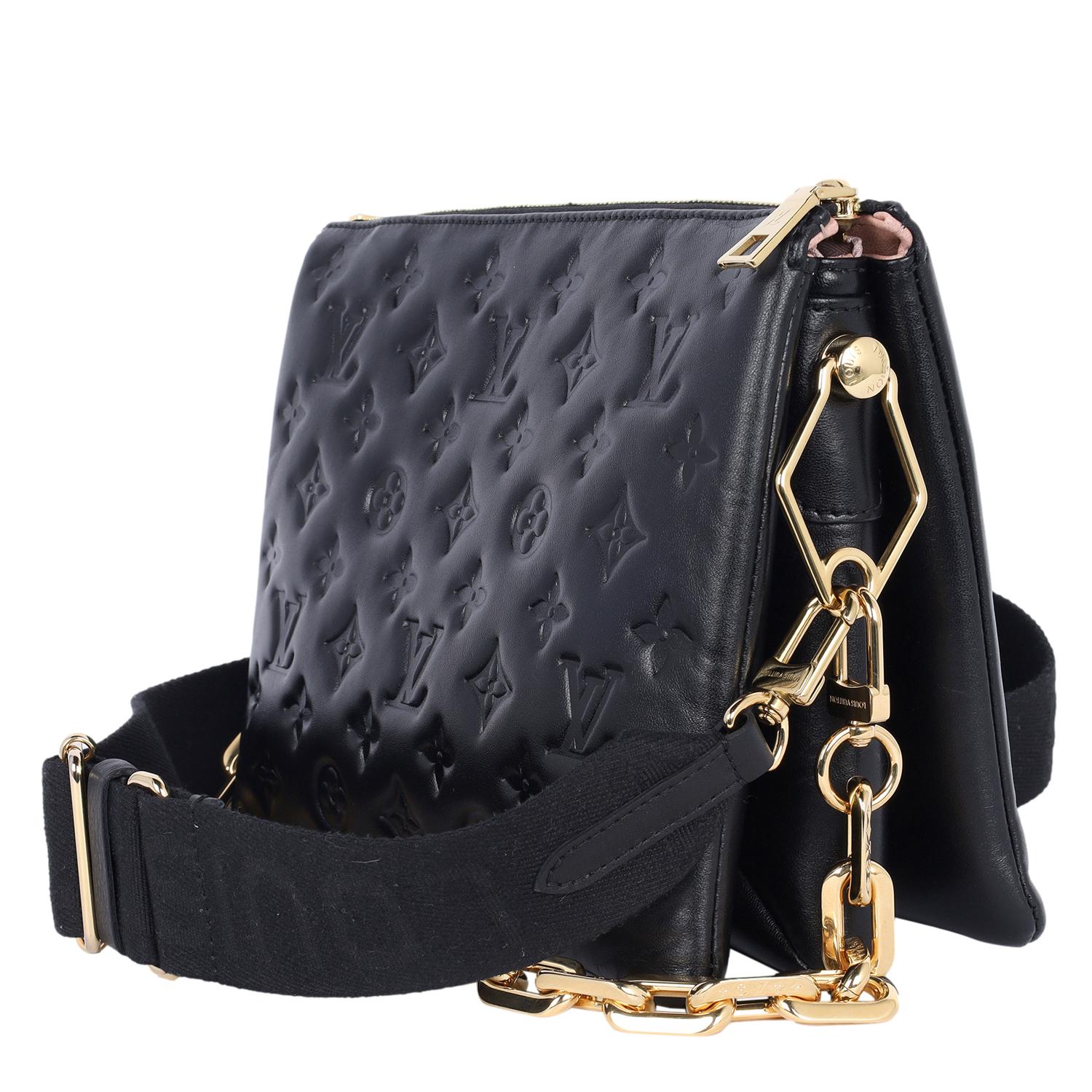 Louis Vuitton Lambskin Embossed Monogram Coussin PM Black 5